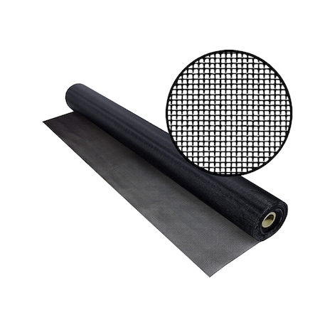 Phifer HD Vinylcoated Polyester NoSeeUm Insect Screening, 36 x 50', Black, 18x22 Mesh, One Roll 3034614